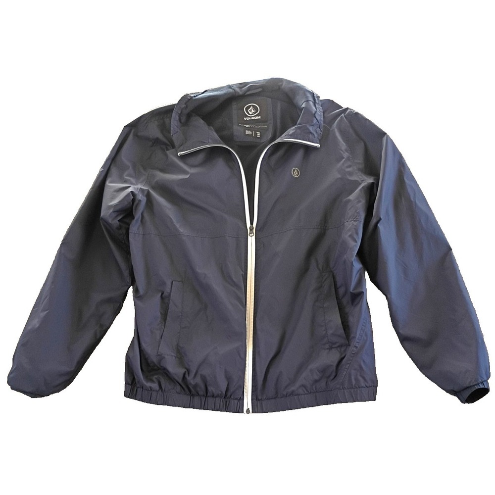 Volcom Wavern Windbreaker Relaxed Fit Jacket Navy Blue Size L (no hood)
